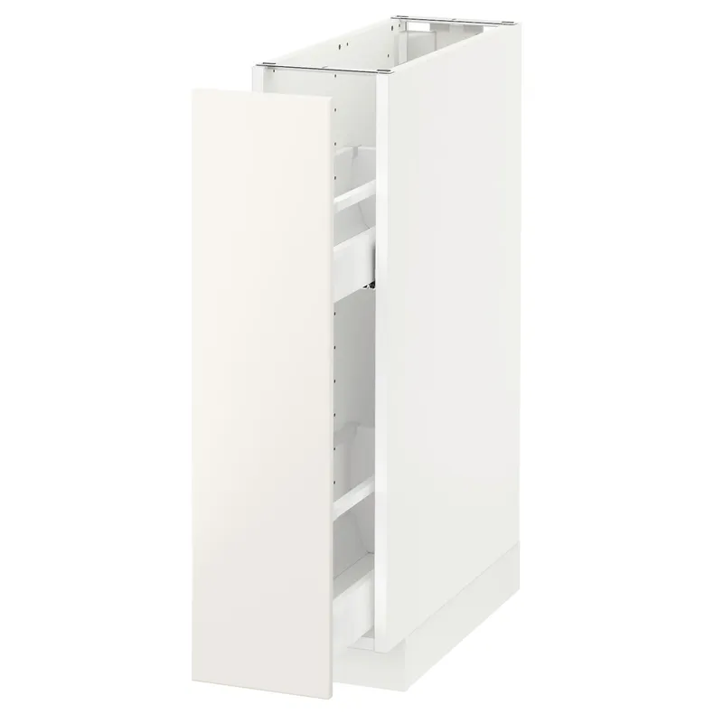 IKEA METOD МЕТОД, напол шкаф / выдв внутр элем, белый / белый, 20x60 см 091.648.79 фото №1