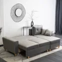 Кутовий диван універсальний оксамитовий MEBEL ELITE MATEO Velvet, 248 см, сірий фото thumb №9