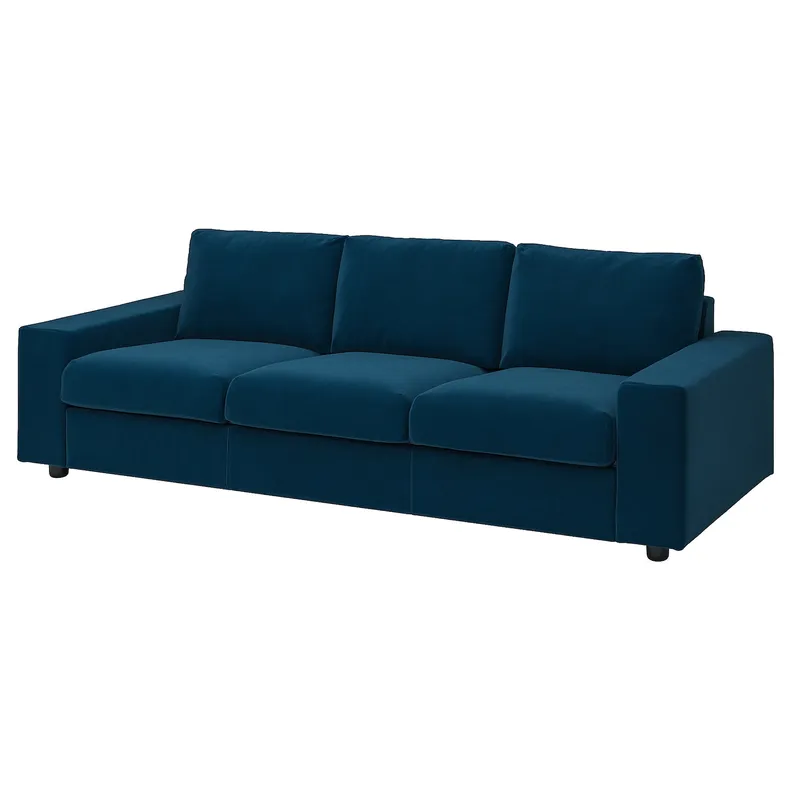 IKEA VIMLE ВИМЛЕ, чехол на 3-местный диван, с широкими подлокотниками/Djuparp темно-зелено-голубой 794.326.66 фото №2