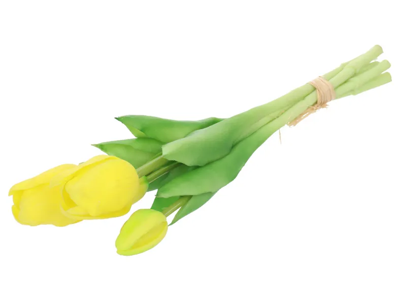 BRW Букет тюльпанов 28 см 5 шт прорезиненный желтый 090932 фото №1