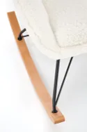 Мягкое кресло-качалка HALMAR LIBERTO 2, кремовый/черный/натуральный фото thumb №5