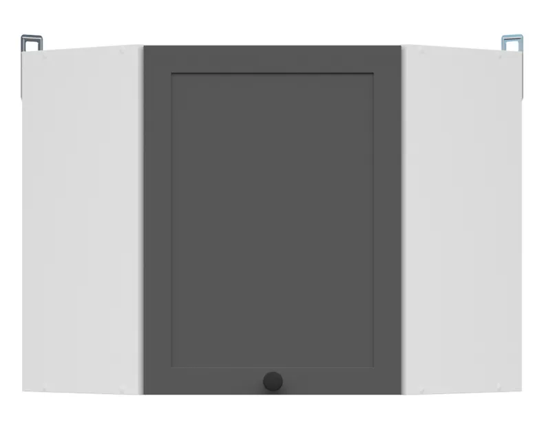 BRW Кухонна шафа Junona Line 60 см кутова верхня шафа ліворуч/праворуч графіт, білий/графіт GNWU/57_LP-BI/GF фото №1