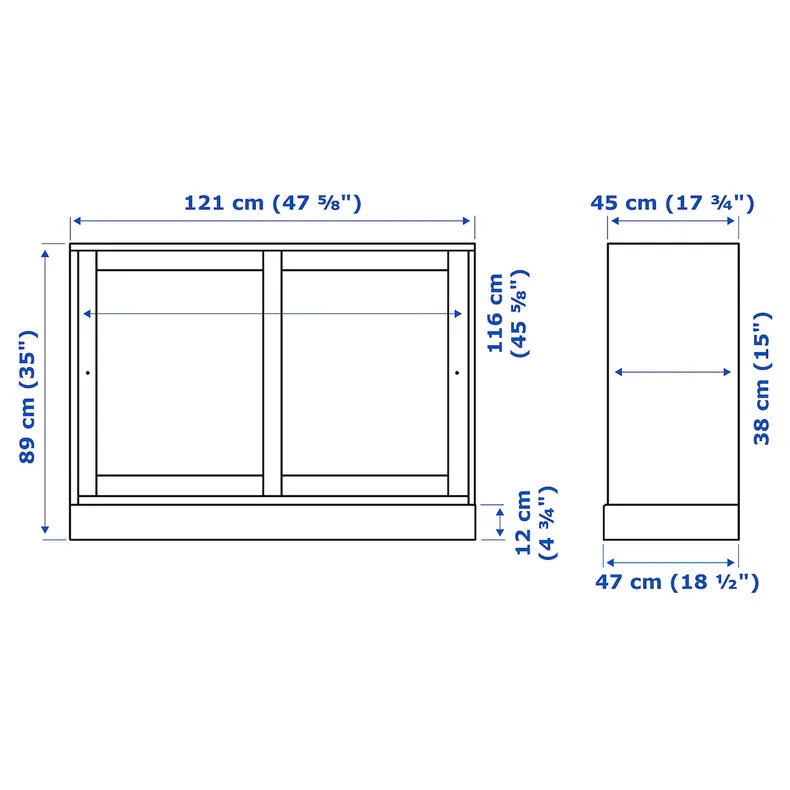 IKEA HAVSTA ХАВСТА, шкаф с цоколем, белый, 121x47x89 см 703.886.20 фото №8