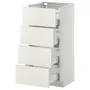 IKEA METOD МЕТОД / MAXIMERA МАКСИМЕРА, напольн шкаф 4 фронт панели / 4 ящика, белый / белый, 40x37 см 390.263.01 фото