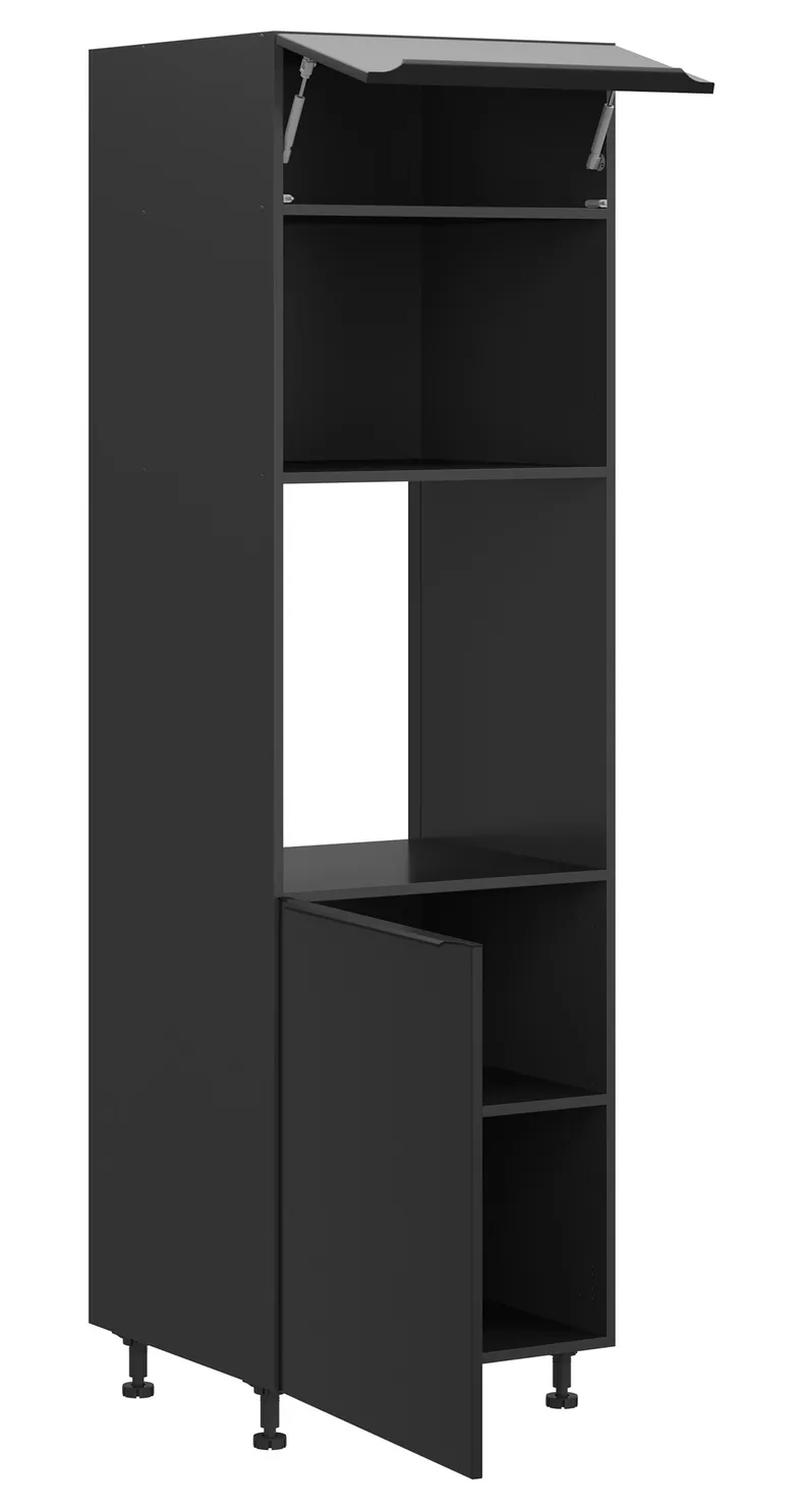 BRW Кухонный шкаф Sole L6 60 см левосторонний матовый черный, черный/черный матовый FM_DPS_60/207_L/O-CA/CAM фото №3
