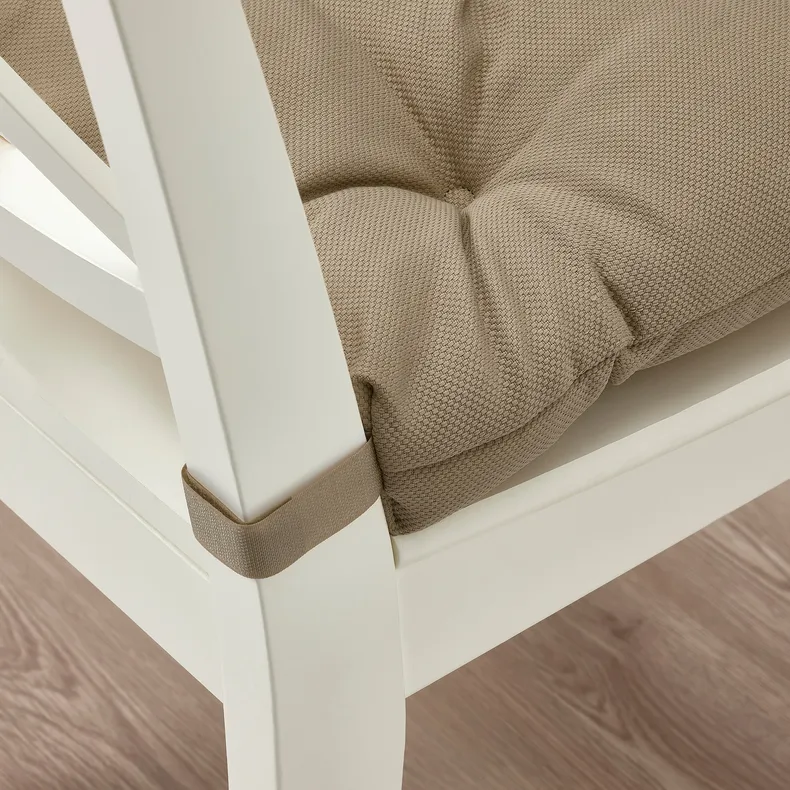 IKEA MALINDA МАЛІНДА, подушка на стілець, бежевий, 40/35x38x7 см 105.715.70 фото №3