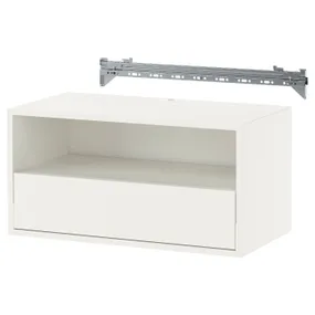 IKEA EKET, настінна полиця для медіа з монтажною рейкою, білий, 70x35x35 см 295.808.81 фото