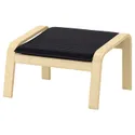 IKEA POÄNG ПОЕНГ, крісло та підставка для ніг, березовий шпон / КНІСА чорний 194.842.05 фото thumb №5