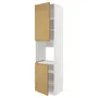 IKEA METOD МЕТОД, висока шафа для дух, 2 дверцят / пол, білий / Voxtorp імітація. дуб, 60x60x240 см 395.381.46 фото