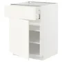 IKEA METOD МЕТОД / MAXIMERA МАКСІМЕРА, підлогова шафа з шухлядами та дверц, білий / ВАЛЛЬСТЕНА білий, 60x60 см 095.072.07 фото
