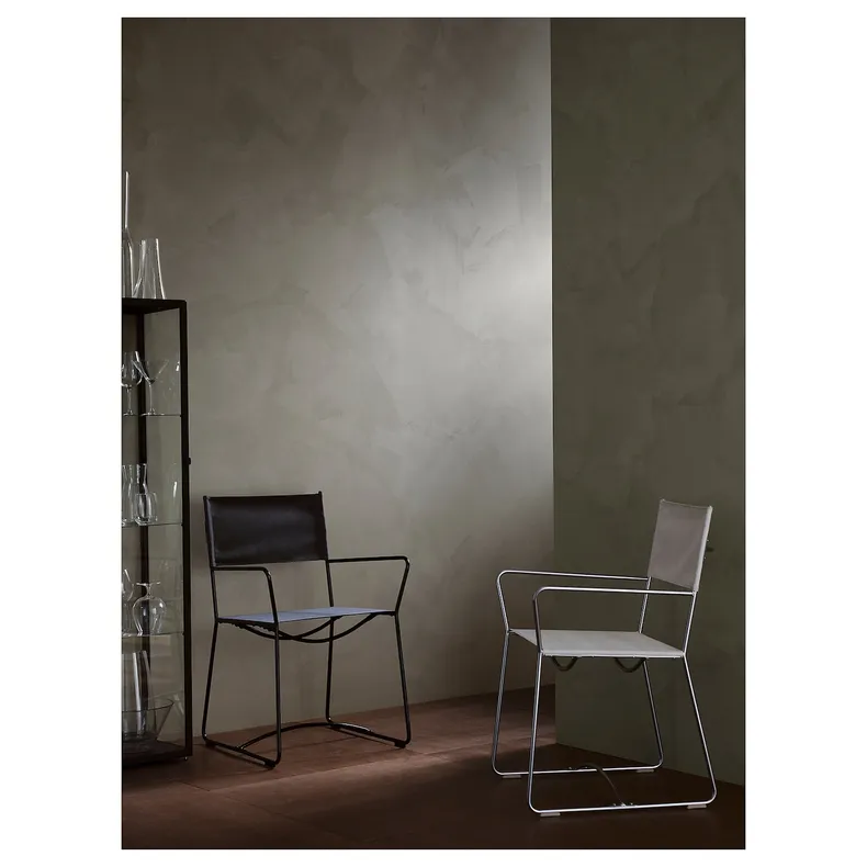 IKEA HÖGALT ХЕГАЛТ, стілець, сріблястий / дльвсборгський бежевий 505.514.24 фото №2