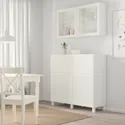 IKEA BESTÅ БЕСТО, комб для хран с дверц / ящ, белое / Ханвикен / Стаббарп белое прозрачное стекло, 120x42x213 см 193.992.12 фото thumb №8