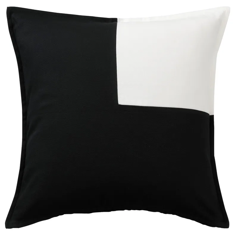 IKEA TOSSDAN ТОССДАН, чохол на подушку, білий / чорний, 50x50 см 705.638.26 фото №1