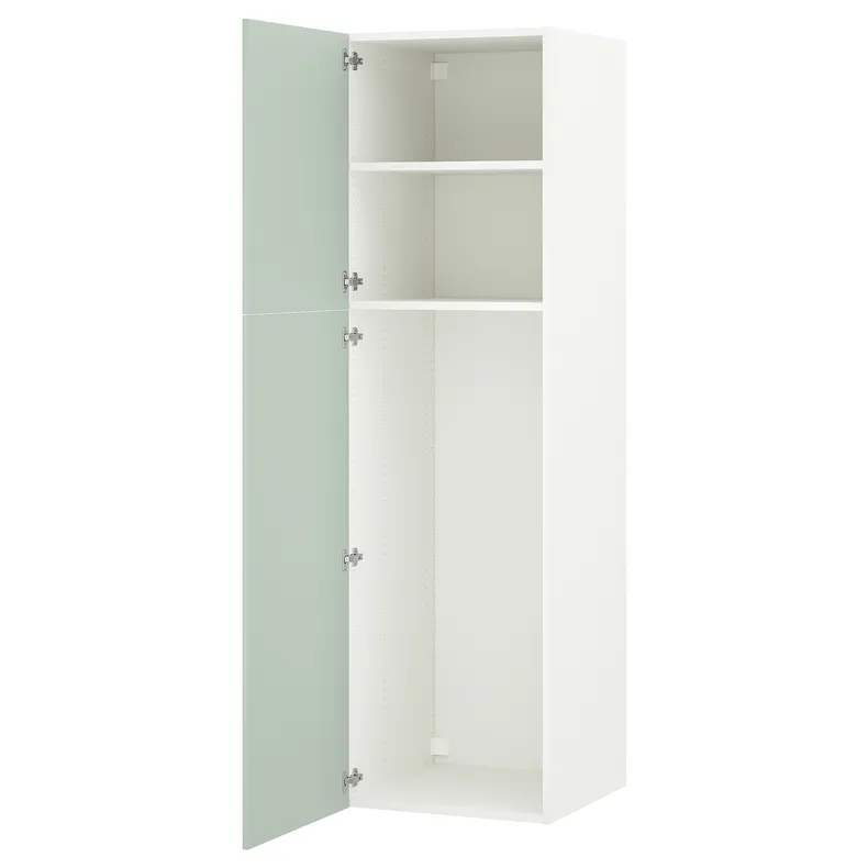 IKEA ENHET ЕНХЕТ, висока шафа з 2 дверцятами, білий/блідо-сіро-зелений, 60x62x210 см 794.968.75 фото №1