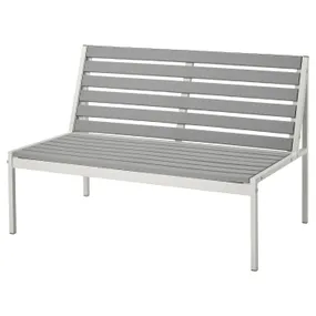 IKEA JOLPEN ЙОЛЬПЕН, 2-місний диван, вуличний, білий/сірий, 100x59x67 см 605.154.83 фото