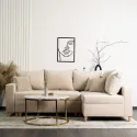 Угловой диван бархатный MEBEL ELITE MARKUS Velvet, 238 см, бежевый (правый) фото thumb №2