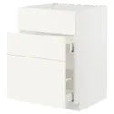 IKEA METOD МЕТОД / MAXIMERA МАКСИМЕРА, шкаф под мойку+3фасада / 2ящика, белый / Вальстена белый, 60x60 см 295.071.74 фото thumb №1