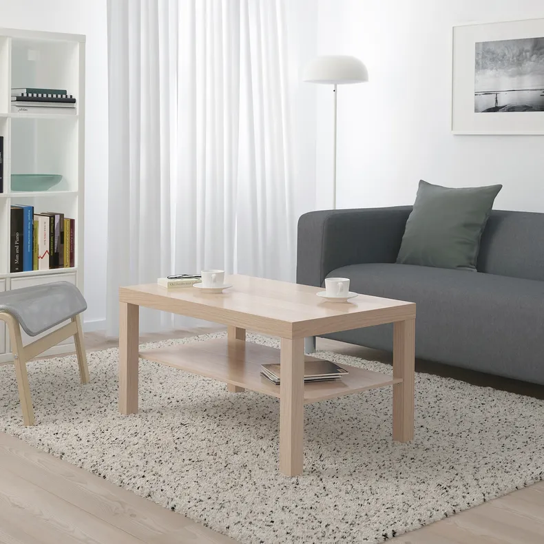 IKEA LACK ЛАКК, журнальный стол, белый крашеный дуб, 90x55 см 503.190.29 фото №2