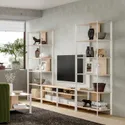 IKEA JÄTTESTA ЭТТЕСТА, шкаф для ТВ, комбинация, белый / светлый бамбук, 320x40x195 см 194.972.17 фото thumb №2