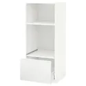 IKEA METOD МЕТОД / MAXIMERA МАКСИМЕРА, высокий шкаф с ящиком д / духовки / СВЧ, белый / Воксторп матовый белый, 60x60x140 см 891.128.67 фото thumb №2