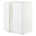 IKEA METOD МЕТОД, напольный шкаф для мойки+2 двери, белый / Воксторп глянцевый / белый, 60x60 см 894.582.22 фото thumb №1