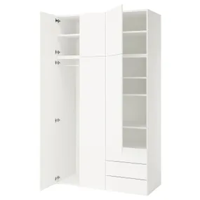 IKEA PLATSA, гардероб 6 дверей+3 ящика, Белый/фондовый белый, 140x57x241 см 895.858.90 фото