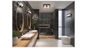 BRW Декоративний квадратний двоточковий плафон для ванної кімнати зі сталі білого та чорного кольору 085961 фото thumb №3