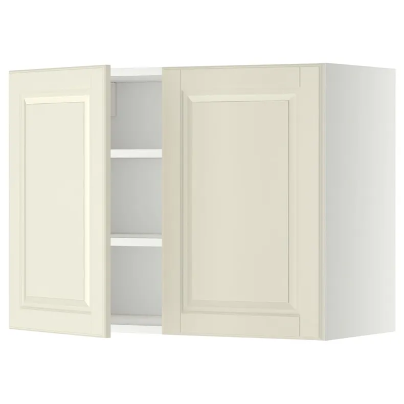 IKEA METOD МЕТОД, навісна шафа з полицями / 2 дверцят, білий / БУДБІН кремово-білий, 80x60 см 794.614.61 фото №1