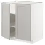 IKEA METOD МЕТОД, напольный шкаф с полками / 2дверцами, белый / светло-серый, 80x60 см 294.594.32 фото