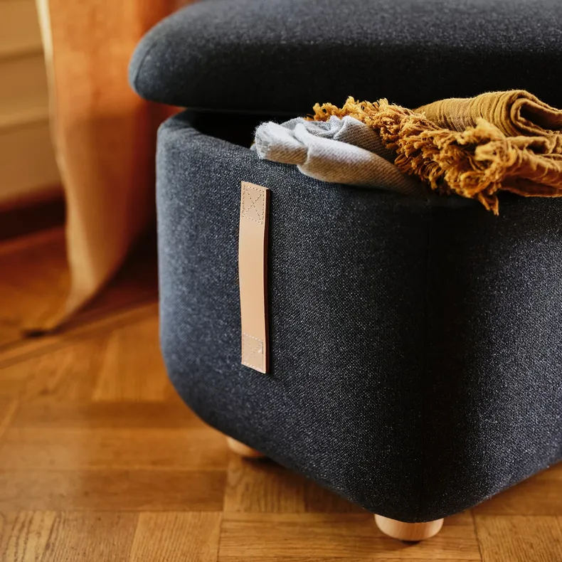 IKEA OSKARSHAMN ОСКАРШАМН, крісло з підголівником+підст д / ніг, ГУННАРЕД чорний / сірий 094.853.33 фото №3