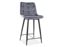 Барний стілець оксамитовий, хокер SIGNAL CHIC H-2 Velvet, Bluvel 19 - чорний фото thumb №9