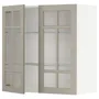 IKEA METOD МЕТОД, настінна шафа, полиці / 2 склх дверц, білий / стенсундський бежевий, 80x80 см 894.567.94 фото
