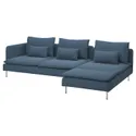 IKEA SÖDERHAMN СЕДЕРХАМН, 4-місний диван із кушеткою, з відкритим торцем Tallmyra/блакитний 295.803.34 фото thumb №1