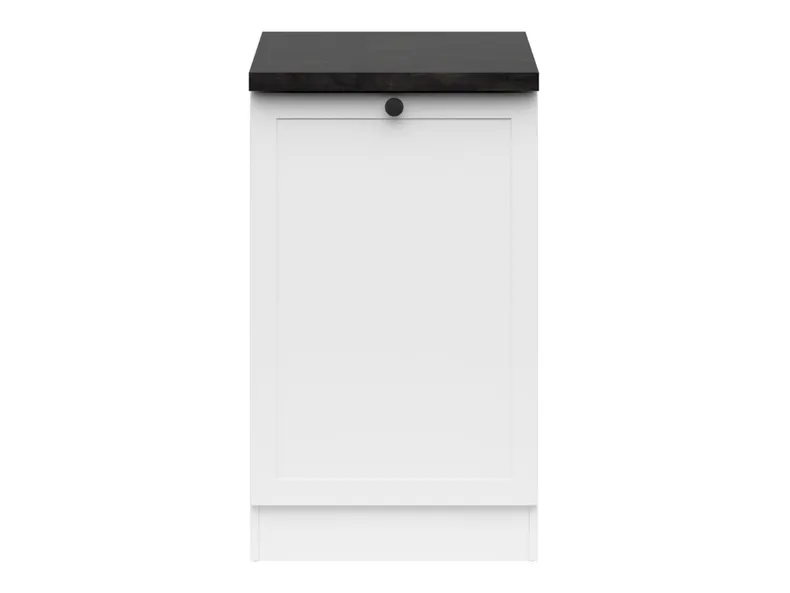 BRW Junona Line базовый шкаф для кухни 50 см правый с топом белый, белый/белый/металлический сланцевый черный/золотой D1D/50/82_P_ZBL-BI/BI/LMC фото №1