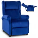 Кресло реклайнер бархатное MEBEL ELITE SIMON Velvet, темно-синий фото thumb №1