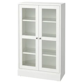IKEA HAVSTA ХАВСТА, шафа зі склян дверцятами з цоколем, біле / прозоре скло, 81x37x134 см 095.346.54 фото