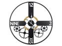 BRW Настенные часы Oklahoma с видимым механизмом черные 085808 фото thumb №1