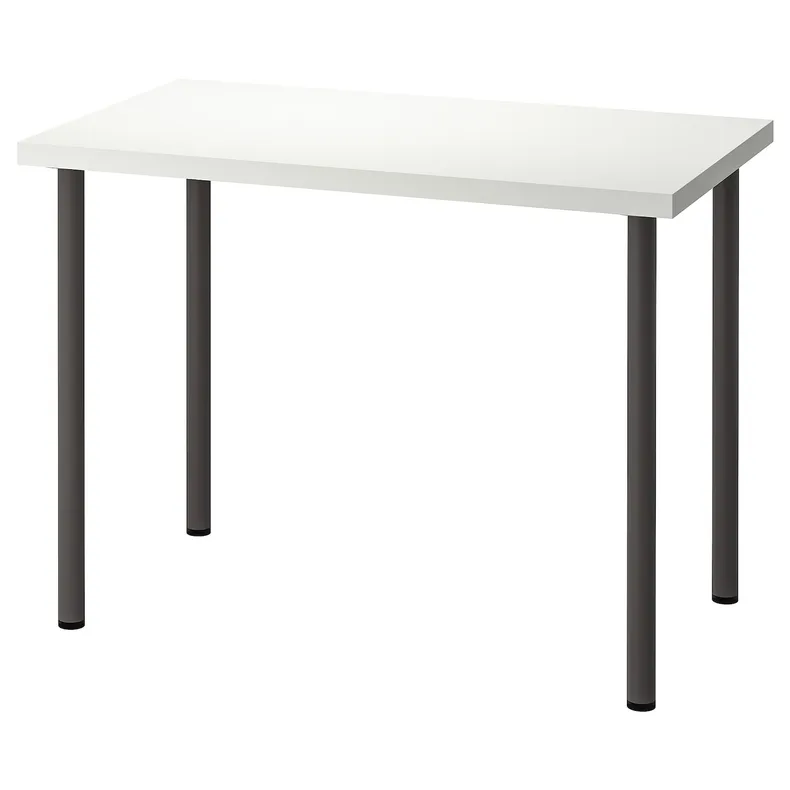 IKEA LINNMON ЛІННМОН / ADILS АДІЛС, письмовий стіл, білий / темно-сірий, 100x60 см 194.161.84 фото №1