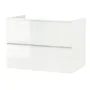 IKEA GODMORGON ГОДМОРГОН, шкаф для раковины с 2 ящ, глянцевый белый, 80x47x58 см 301.809.95 фото