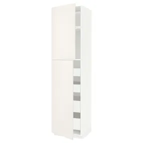 IKEA METOD МЕТОД / MAXIMERA МАКСІМЕРА, висока шафа, 2 дверцят / 4 шухляди, білий / ВЕДДІНГЕ білий, 60x60x240 см 294.569.47 фото