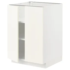 IKEA METOD МЕТОД, напольный шкаф с полками / 2дверцами, белый / Вальстена белый, 60x60 см 695.071.29 фото