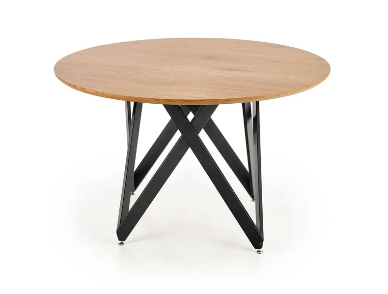 Кухонний стіл HALMAR MOZAMBIK 120x120 см, стільниця - дуб золотий, каркас - чорний фото №3