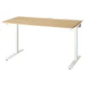 IKEA MITTZON МІТТЗОН, письмовий стіл, дуб okl / білий, 140x80 см 995.281.30 фото thumb №1