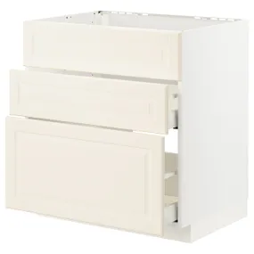 IKEA METOD МЕТОД / MAXIMERA МАКСИМЕРА, напол шкаф д / варочн панели / вытяжка, белый / бодбинские сливки, 80x60 см 493.356.38 фото