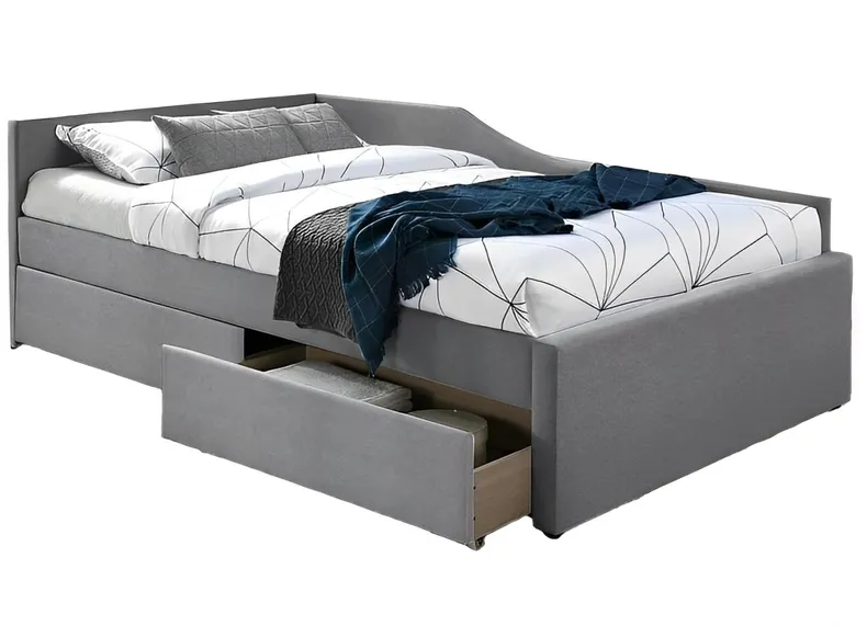 Кровать односпальная бархатная SIGNAL ELIOT Velvet, серый, 120x200 см фото №1