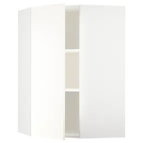 IKEA METOD МЕТОД, кутова навісна шафа з полицями, білий / ВАЛЛЬСТЕНА білий, 68x100 см 095.072.88 фото