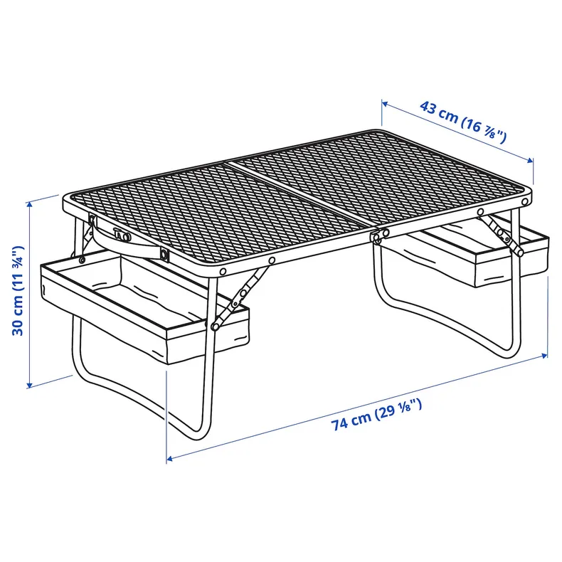 IKEA STRANDÖN СТРАНДЕН, складаний стіл, синій, 74x43 см фото №3