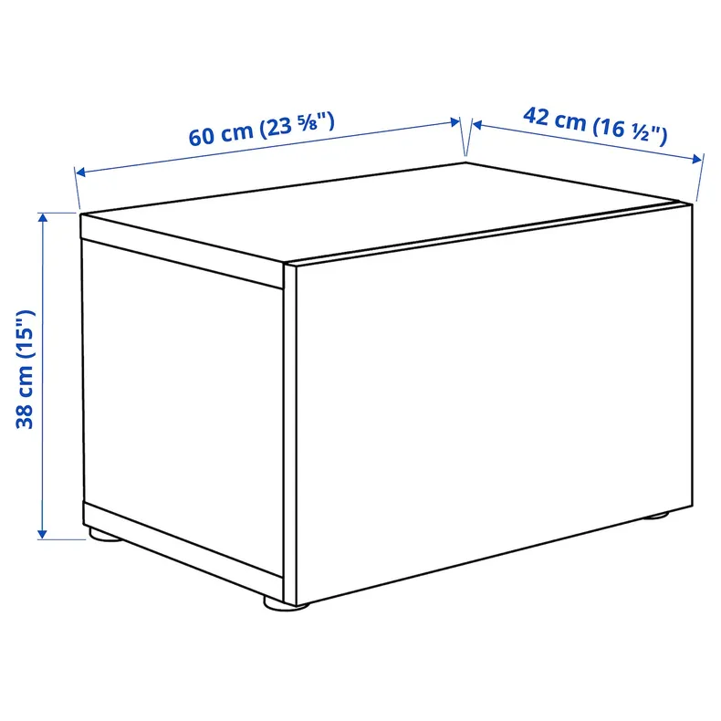 IKEA BESTÅ БЕСТО, стеллаж с дверью, Hedeviken черный / коричневый / темно-коричневый, окрашенный шпоном дуба, 60x42x38 см 594.261.43 фото №3