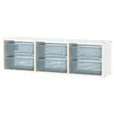 IKEA TROFAST ТРУФАСТ, настенный модуль для хранения, белый / серый / синий, 99x21x30 см 394.782.08 фото thumb №1