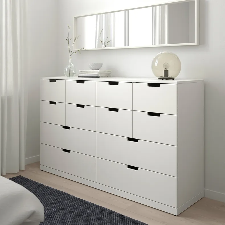IKEA NORDLI НОРДЛІ, комод, 12 шухляд, білий, 160x99 см 592.394.91 фото №4